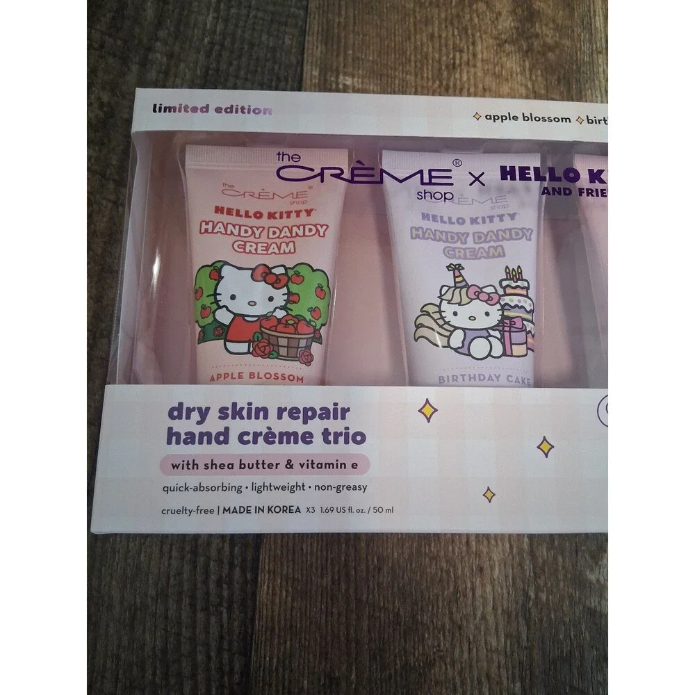NIB The Crème Shop x Hello Kitty Limited Edition Hand Cream/Crème Trio